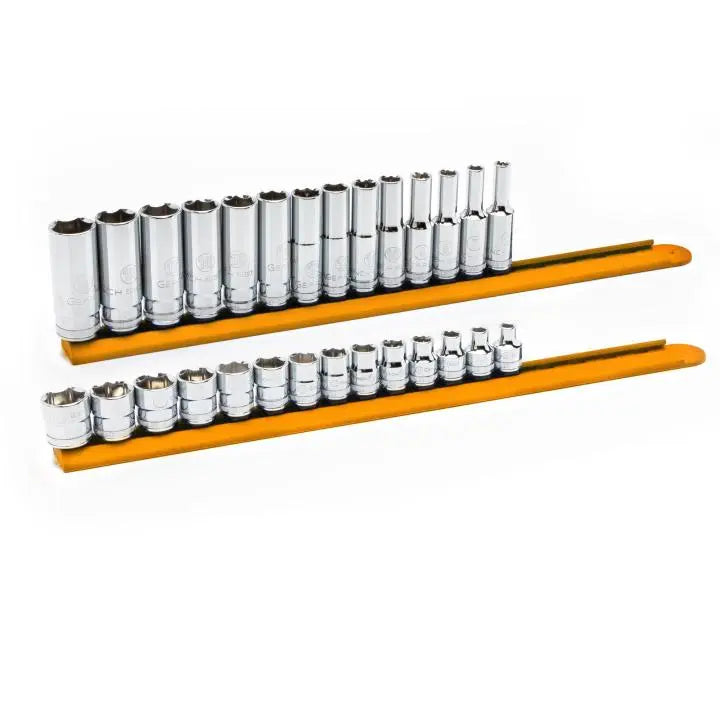 GEARWRENCH Set of 28 3/8 in Drive 6-Point Standard, Deep Sockets - GW 86540 Socket Set GEARWRENCH