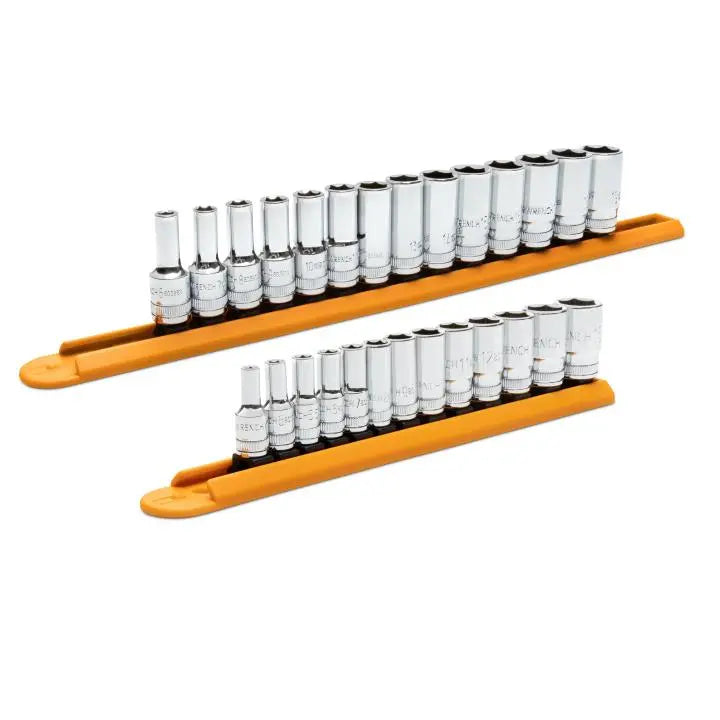 GEARWRENCH Set of 27 1/4 in, 3/8 in Drive 6-Point Mid Length Metric Sockets - GW 86541-06 Socket Set GEARWRENCH