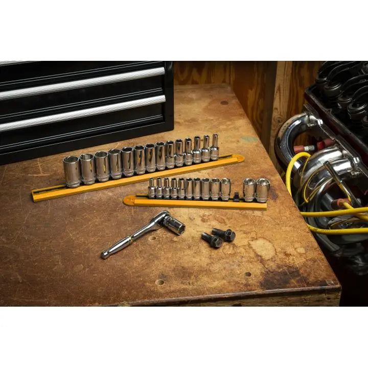 GEARWRENCH Set of 27 1/4 in, 3/8 in Drive 6-Point Mid Length Metric Sockets - GW 86541-06 Socket Set GEARWRENCH