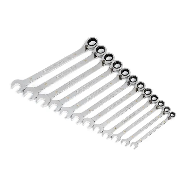 GEARWRENCH Set of 12 90-Tooth 12-Point Metric Reversible Ratcheting Wrenches - GW 86627 Ratcheting Wrench Set GEARWRENCH