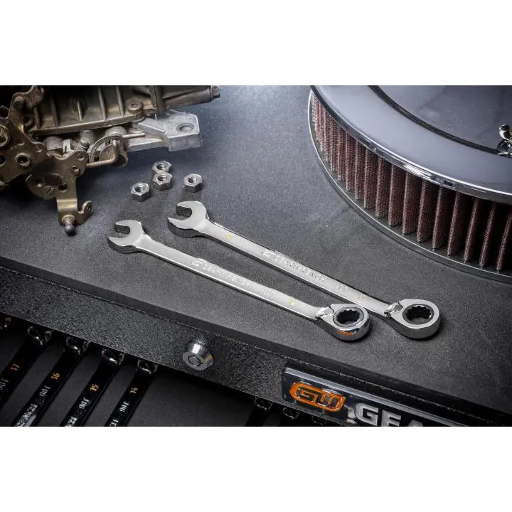 GEARWRENCH Set of 16 90-Tooth 12-Point Metric Reversible Ratcheting Wrenches - GW 86629 Ratcheting Wrench Set GEARWRENCH