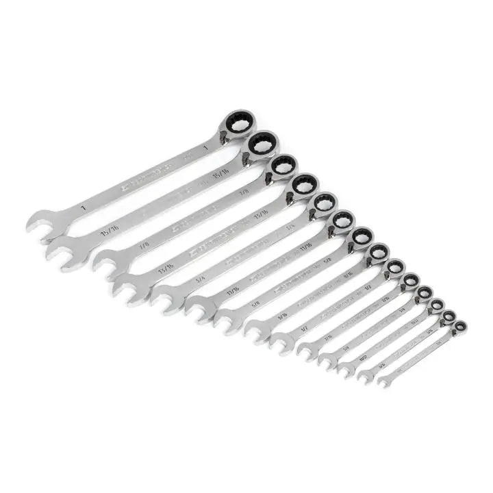 GEARWRENCH Set of 14 90-Tooth 12-Point SAE Reversible Ratcheting Wrenches - GW 86660 Ratcheting Wrench Set GEARWRENCH