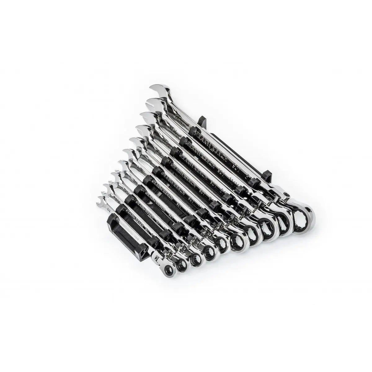 GEARWRENCH 10 Pc. 90-Tooth 12 Point Flex Head Ratcheting Combination SAE Wrench Set 86758 Wrench Set GEARWRENCH