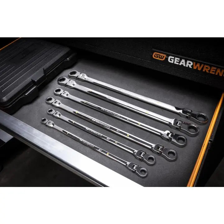 GEARWRENCH Set of 6 90-Tooth 12-Point Metric GearBox Double Flex Ratcheting Wrenches - GW 86830 Wrench Set GEARWRENCH