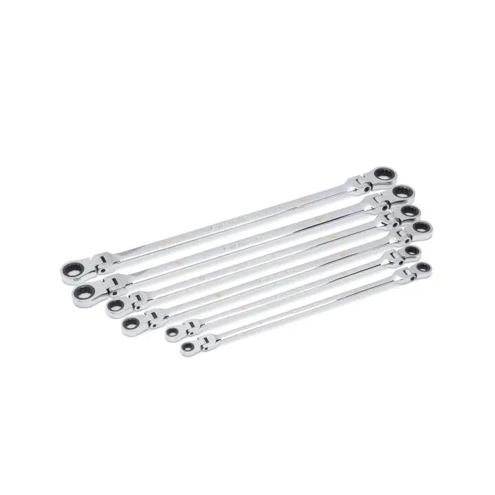 GEARWRENCH Set of 6 90-Tooth 12-Point Metric GearBox Double Flex Ratcheting Wrenches - GW 86830 Wrench Set GEARWRENCH