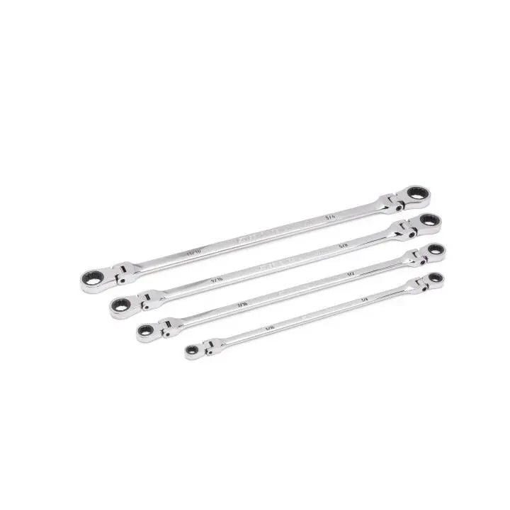 GEARWRENCH Set of 4 90-Tooth 12-Point SAE GearBox Double Flex Ratcheting Wrenches - GW 86831 Wrench Set GEARWRENCH