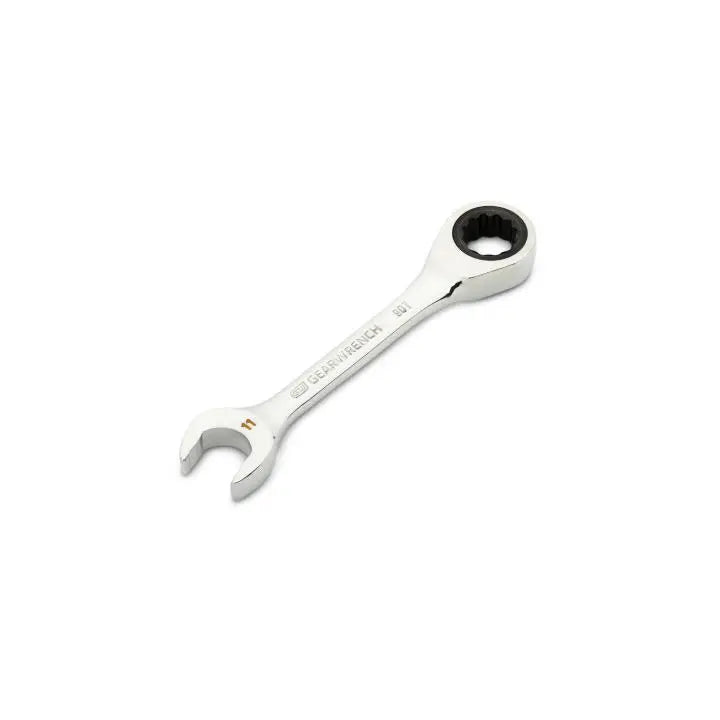 GEARWRENCH 90-Tooth 12-Point Stubby Combination Ratcheting Wrench, 11mm - GW 86841 Combination Wrench GEARWRENCH