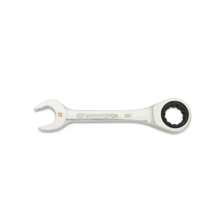GEARWRENCH 90-Tooth 12-Point Stubby Combination Ratcheting Wrench, 12mm - GW 86842 Combination Wrench GEARWRENCH