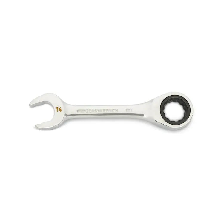 GEARWRENCH 90-Tooth 12-Point Stubby Combination Ratcheting Wrench, 14mm - GW 86844 Combination Wrench GEARWRENCH