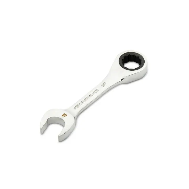 GEARWRENCH 90-Tooth 12-Point Stubby Combination Ratcheting Wrench, 15mm - GW 86845 Combination Wrench GEARWRENCH