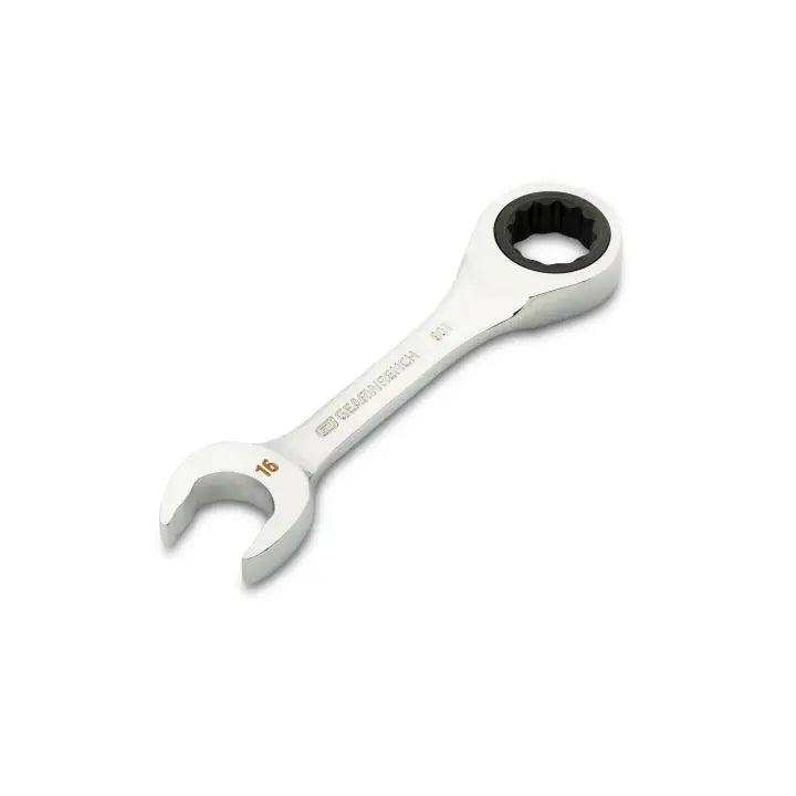 GEARWRENCH 90-Tooth 12-Point Stubby Combination Ratcheting Wrench, 16mm - GW 86846 Combination Wrench GEARWRENCH