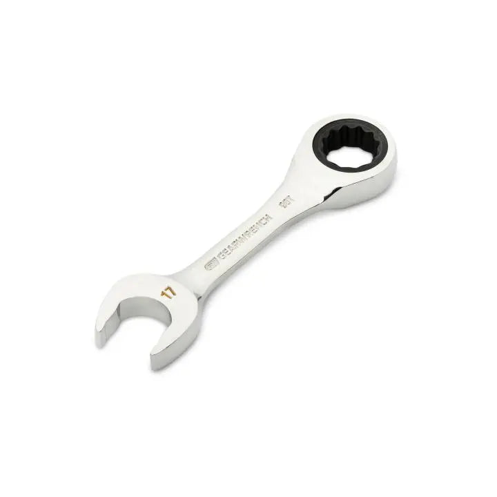 GEARWRENCH 90-Tooth 12-Point Stubby Combination Ratcheting Wrench, 17mm - GW 86847 Combination Wrench GEARWRENCH