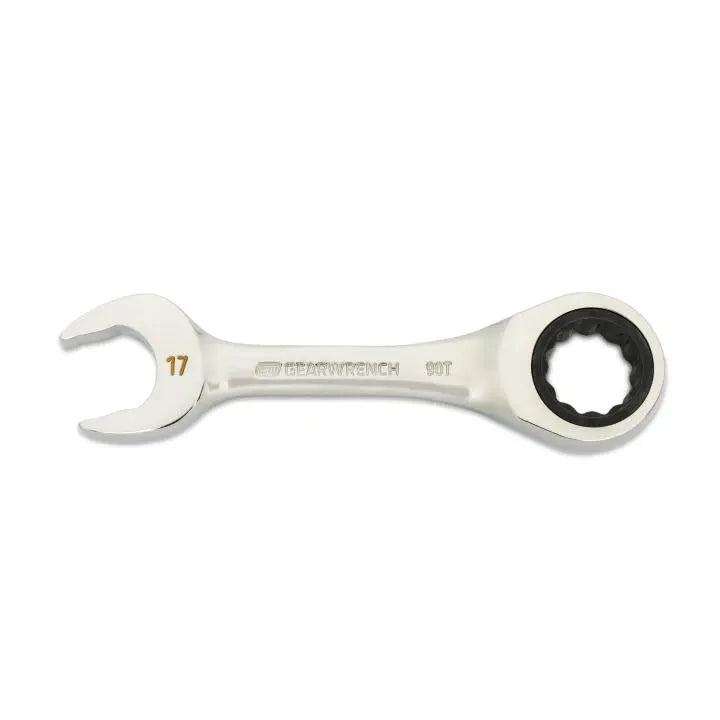 GEARWRENCH 90-Tooth 12-Point Stubby Combination Ratcheting Wrench, 17mm - GW 86847 Combination Wrench GEARWRENCH