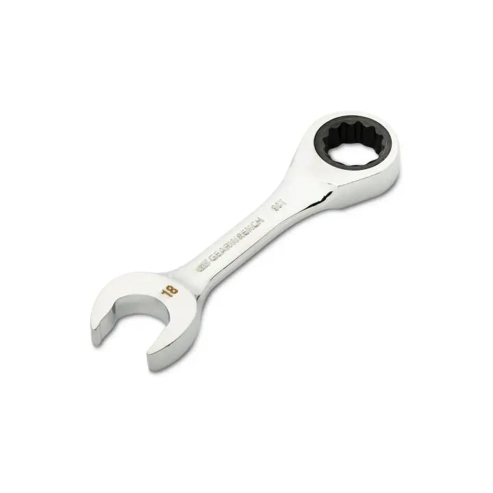 GEARWRENCH 90-Tooth 12-Point Stubby Combination Ratcheting Wrench, 18mm - GW 86848 Combination Wrench GEARWRENCH