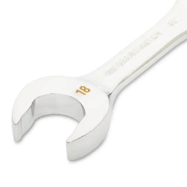 GEARWRENCH 90-Tooth 12-Point Stubby Combination Ratcheting Wrench, 18mm - GW 86848 Combination Wrench GEARWRENCH