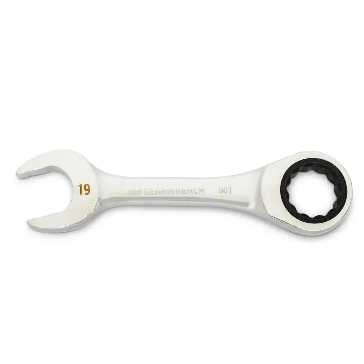 GEARWRENCH 90-Tooth 12-Point Stubby Combination Ratcheting Wrench, 19mm - GW 86849 Combination Wrench GEARWRENCH