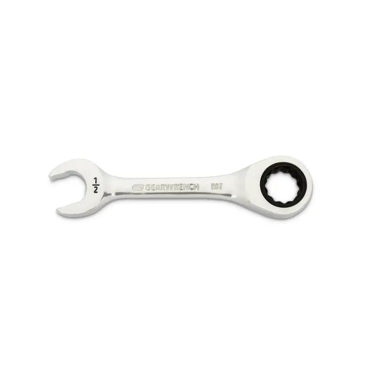 GEARWRENCH 90-Tooth 12-Point Stubby Combination Ratcheting Wrench, 1/2 in - GW 86853 Combination Wrench GEARWRENCH