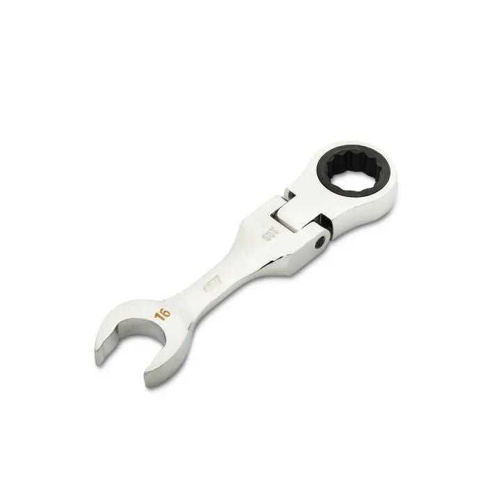 GEARWRENCH 90-Tooth 12-Point Stubby Flex Combination Ratcheting Wrench, 16mm - GW 86866 Combination Wrench GEARWRENCH