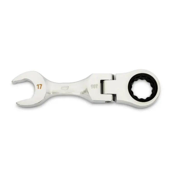 GEARWRENCH 90-Tooth 12-Point Stubby Flex Combination Ratcheting Wrench, 17mm - GW 86867 Combination Wrench GEARWRENCH