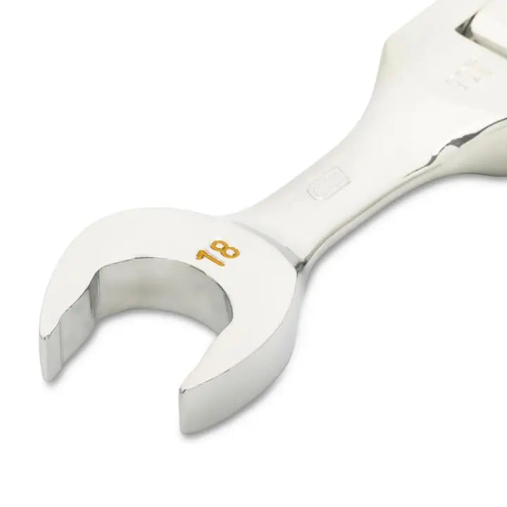 GEARWRENCH 90-Tooth 12-Point Stubby Flex Combination Ratcheting Wrench, 18mm - GW 86868 Combination Wrench GEARWRENCH