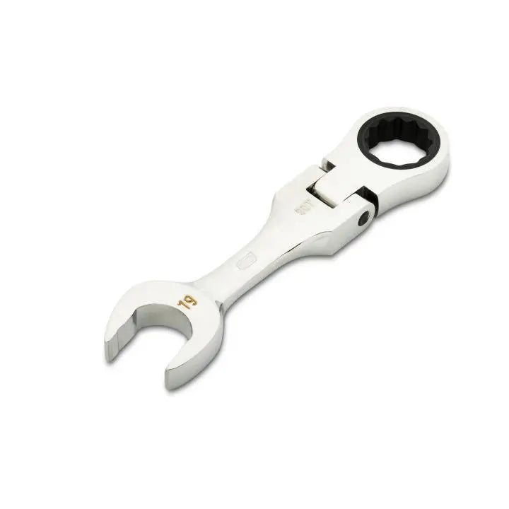 GEARWRENCH 90-Tooth 12-Point Stubby Flex Combination Ratcheting Wrench, 19mm - GW 86869 Combination Wrench GEARWRENCH