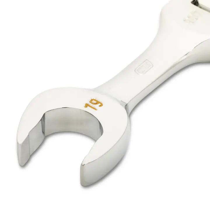 GEARWRENCH 90-Tooth 12-Point Stubby Flex Combination Ratcheting Wrench, 19mm - GW 86869 Combination Wrench GEARWRENCH