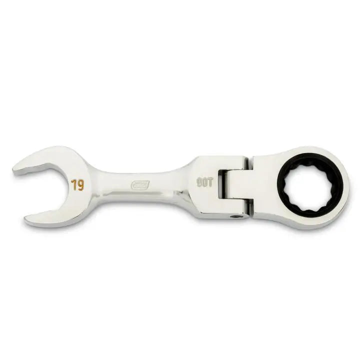 GEARWRENCH 90-Tooth 12-Point Stubby Flex Combination Ratcheting Wrench, 19mm - GW 86869 Combination Wrench GEARWRENCH