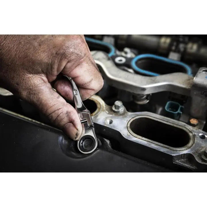 GEARWRENCH Set of 10 90-Tooth 12-Point Stubby Flex Metric Ratcheting Combination Wrenches - GW 86870 Wrench Set GEARWRENCH