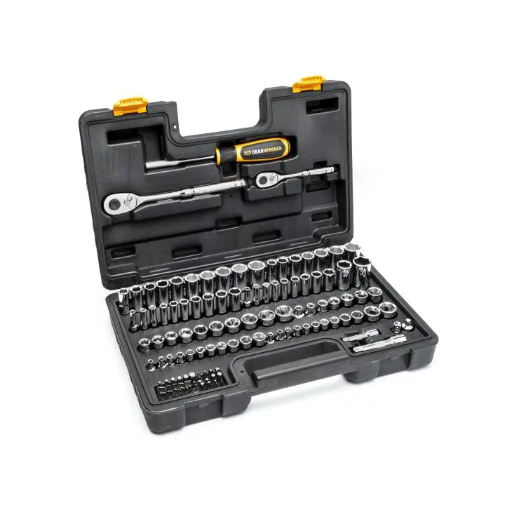 GEARWRENCH Set of 179 1/4 in, 3/8 in, 1/2 in Drive SAE/Metric Mechanics Racing Hand Tools - GW 88002 Mechanics Hand Tool Racing Set GEARWRENCH