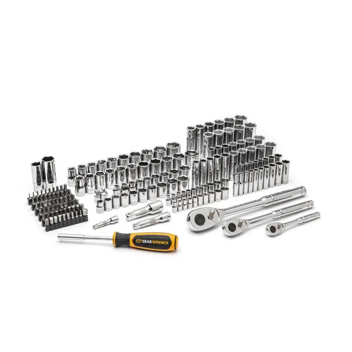 GEARWRENCH Set of 179 1/4 in, 3/8 in, 1/2 in Drive SAE/Metric Mechanics Racing Hand Tools - GW 88002 Mechanics Hand Tool Racing Set GEARWRENCH