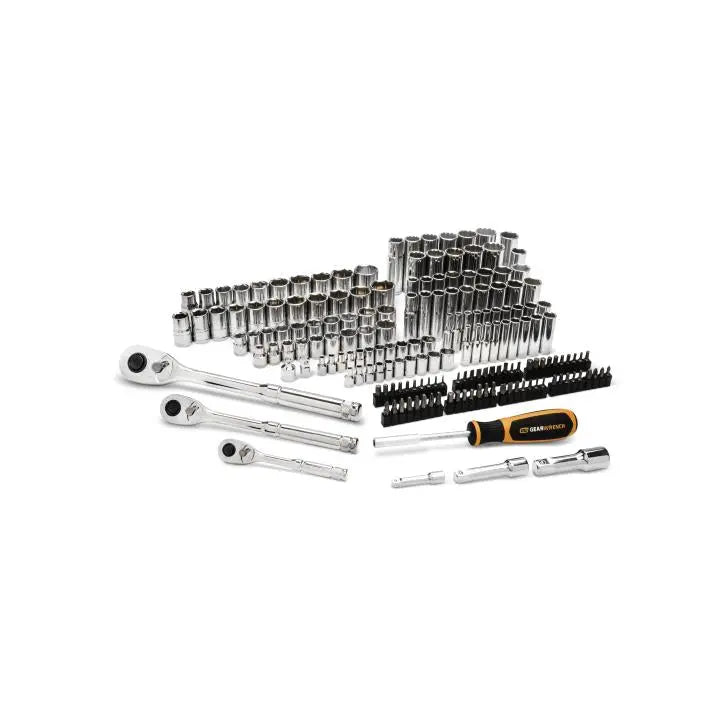GEARWRENCH Set of 179 1/4 in, 3/8 in, 1/2 in Drive SAE/Metric Mechanics Racing Hand Tools - GW 88002 Mechanics Hand Tool Racing Set GEARWRENCH