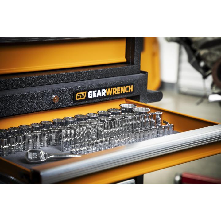 GEARWRENCH Set of 176 1/4 in, 3/8 in, 1/2 in Drive 12-Point Standard, Deep SAE/Metric Master Sockets - GW 89074 Socket Set