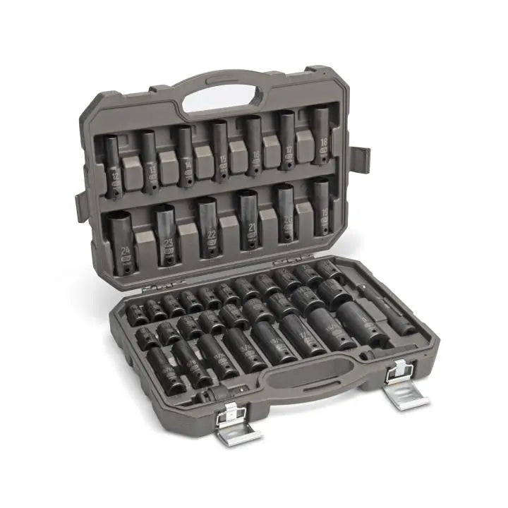 GEARWRENCH Set of 44 1/2 in Drive 6-Point Standard/Deep SAE/Metric Impact Sockets - GW 89094 Socket Set GEARWRENCH