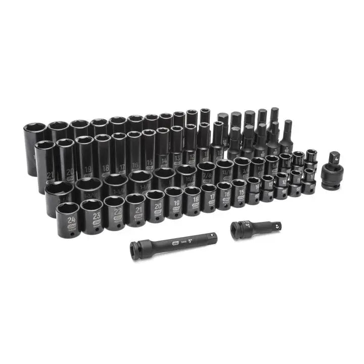 GEARWRENCH Set of 65 1/2 in Drive Standard/Deep SAE/Metric Master Impact Sockets - GW 89095 Socket Set GEARWRENCH