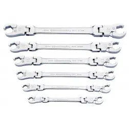 GEARWRENCH 6 Pc. Ratcheting Flex Head Flare Nut Metric Wrench Set 89101D Wrench Set GEARWRENCH