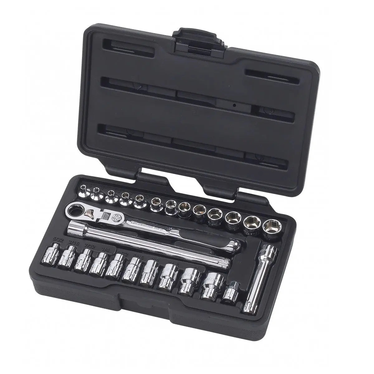 GEARWRENCH 27 Pc. 1/4" Drive Pass-Thru 6 Point Standard SAE/Metric Mechanics Tool Set 891427 GEARWRENCH