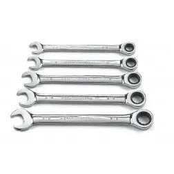 GEARWRENCH 5 Pc. 72-Tooth 12 Point Ratcheting Combination SAE Wrench Set 93005 Wrench Set GEARWRENCH