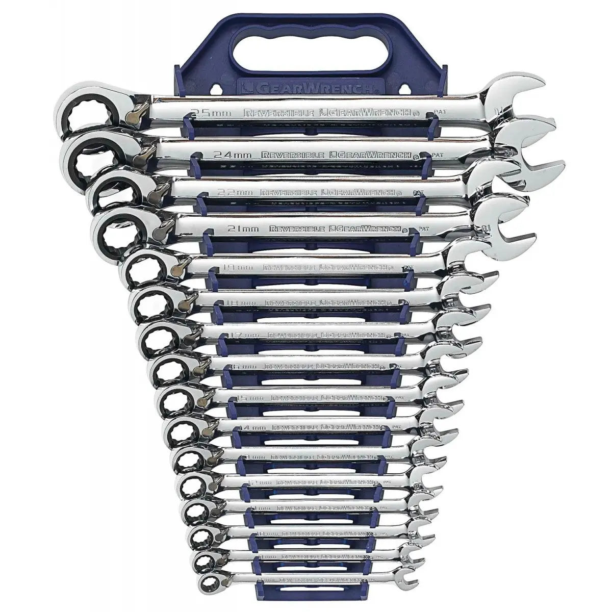 GEARWRENCH 16 Pc. 72-Tooth 12 Point Reversible Ratcheting Combination Metric Wrench Set 9602N GEARWRENCH
