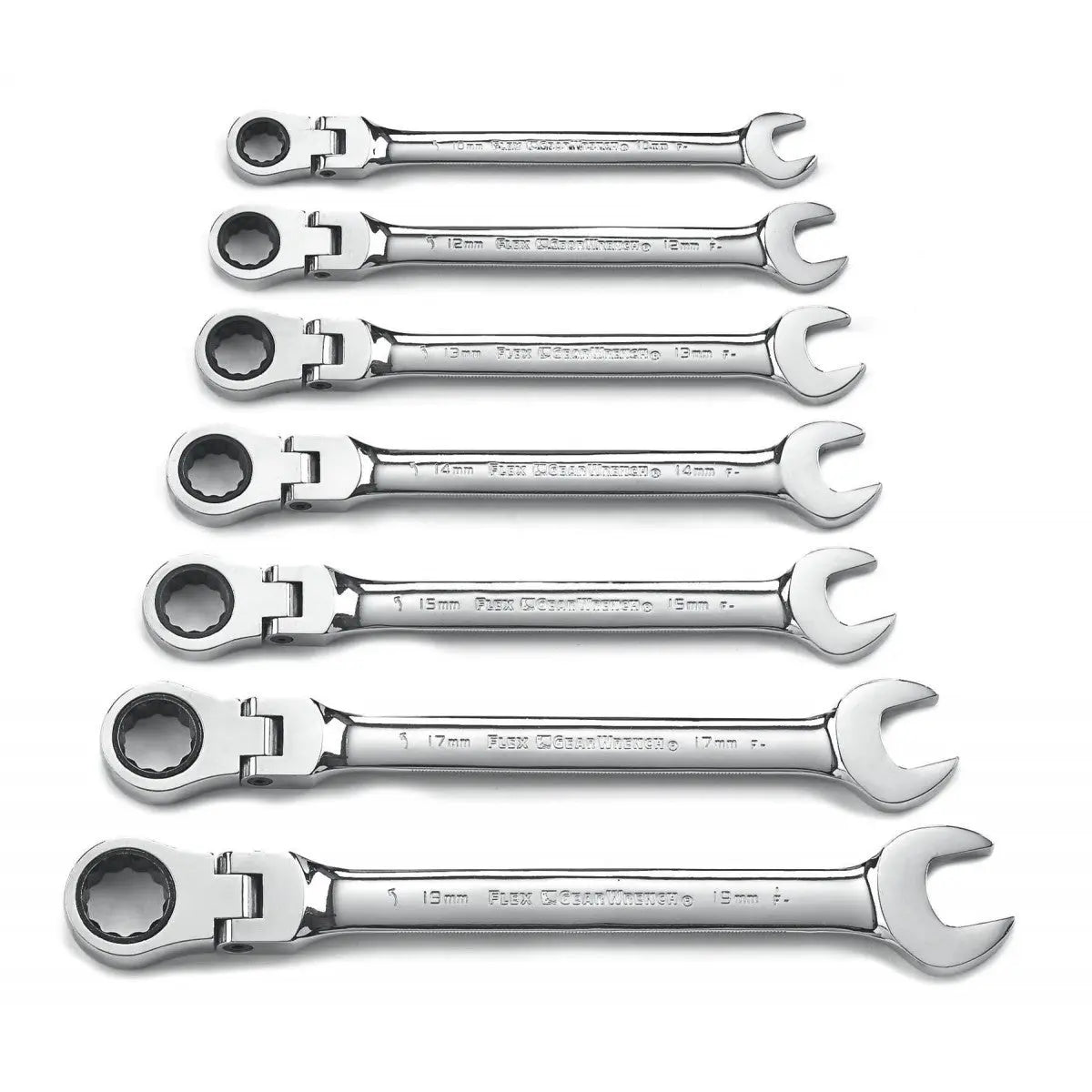 GEARWRENCH 7 Pc. 72-Tooth 12 Point Flex Head Ratcheting Combination Metric Wrench Set 9900D Wrench Set GEARWRENCH