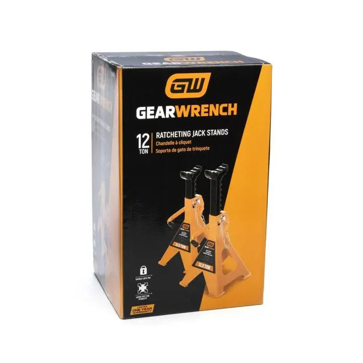 GEARWRENCH Set of 2 12 Ton Ratcheting Jack Stand - GW GWJS12T Jack Stand GEARWRENCH