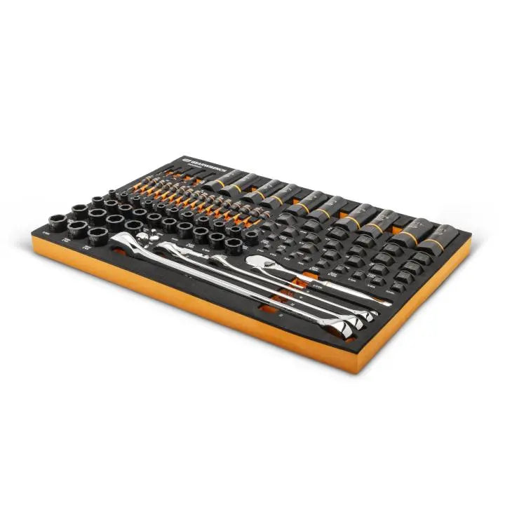 GEARWRENCH Set of 97 1/4 in, 3/8 in, 1/2 in Drive Bolt Biter Mechanics Tools in Foam Storage Tray - GW GWMSBBS02 Mechanics Tool Set GEARWRENCH