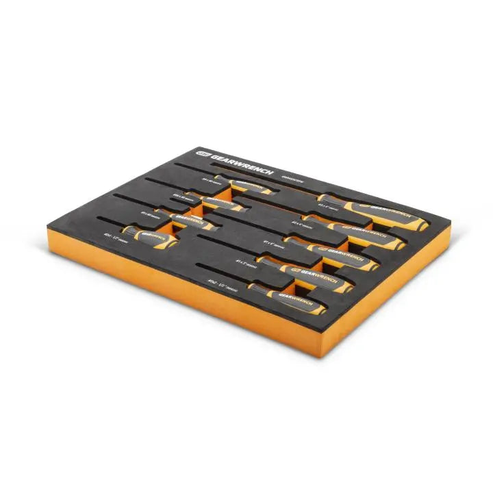 GEARWRENCH Set of 9 Dual Material Phillips Screwdrivers in Foam Storage Tray - GW GWMSSCRPH Screwdriver Set GEARWRENCH