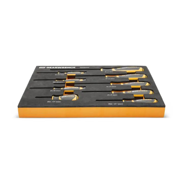 GEARWRENCH Set of 9 Dual Material Phillips Screwdrivers in Foam Storage Tray - GW GWMSSCRPH Screwdriver Set GEARWRENCH