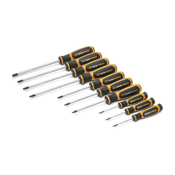 GEARWRENCH Set of 10 Dual Material Torx Screwdrivers in Foam Storage Tray - GW GWMSSCRTX Screwdriver Set GEARWRENCH