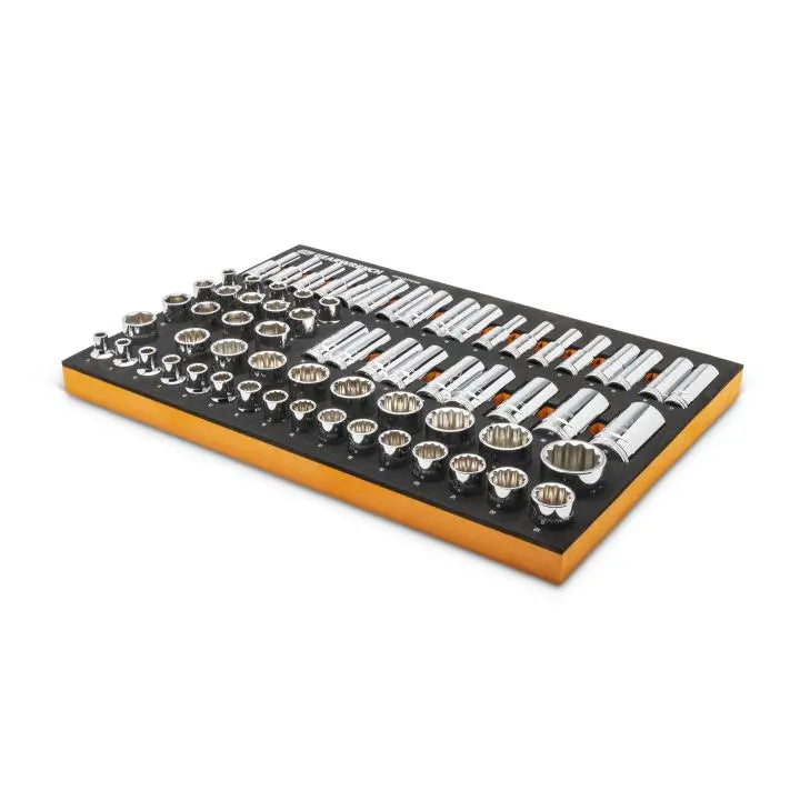 GEARWRENCH Set of 67 1/2 in Drive Master Metric Sockets in Foam Storage Tray - GW GWMSSKT12MM Socket Set GEARWRENCH