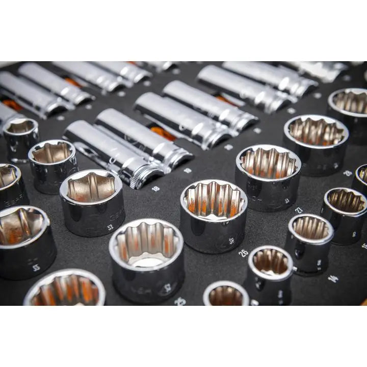 GEARWRENCH Set of 67 1/2 in Drive Master Metric Sockets in Foam Storage Tray - GW GWMSSKT12MM Socket Set GEARWRENCH
