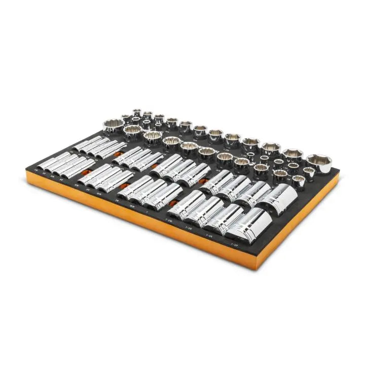 GEARWRENCH Set of 60 1/2 in Drive Master SAE Sockets in Foam Storage Tray - GW GWMSSKT12SAE Socket Set GEARWRENCH