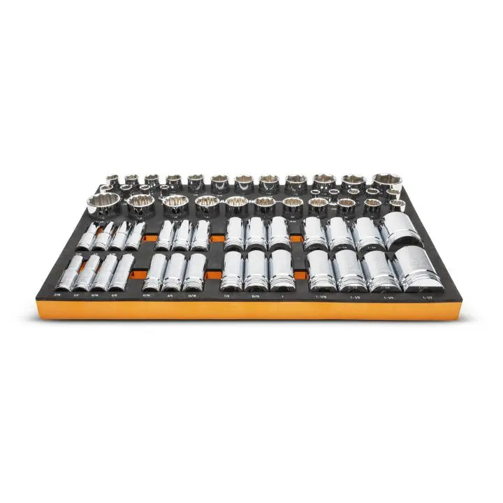 GEARWRENCH Set of 60 1/2 in Drive Master SAE Sockets in Foam Storage Tray - GW GWMSSKT12SAE Socket Set GEARWRENCH