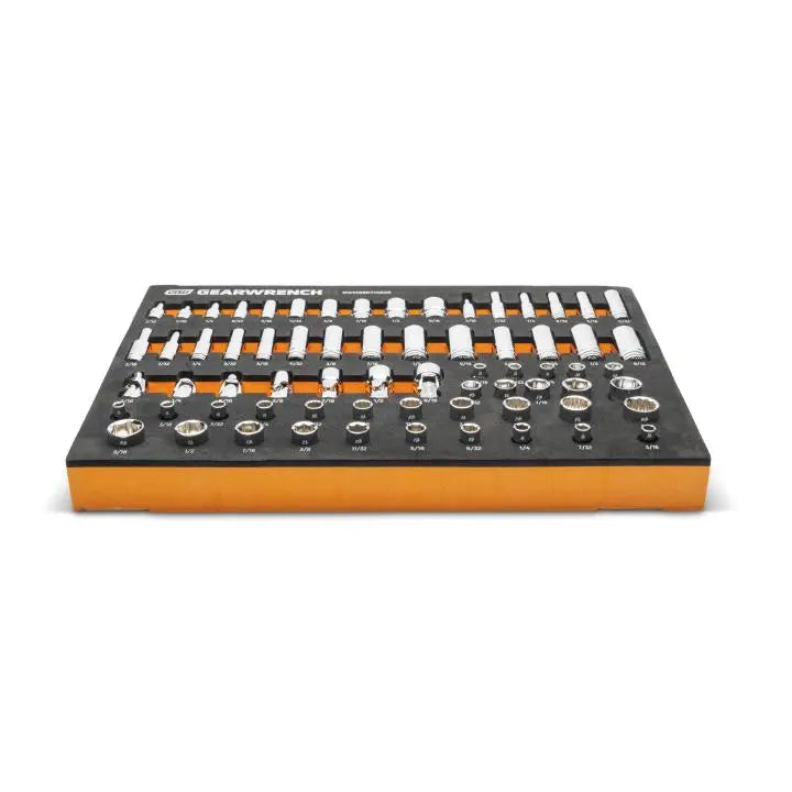 GEARWRENCH Set of 68 1/4 in Drive Master SAE Sockets in Foam Storage Tray - GW GWMSSKT14SAE Socket Set GEARWRENCH