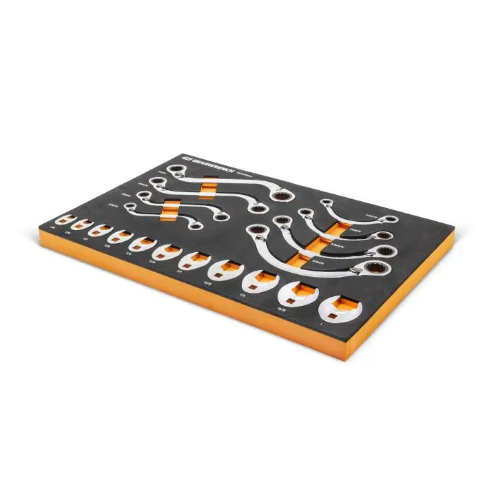 GEARWRENCH Set of 19 Specialty SAE Ratcheting Wrenches in Foam Storage Tray - GW GWMSSRWSAE Wrench Set GEARWRENCH